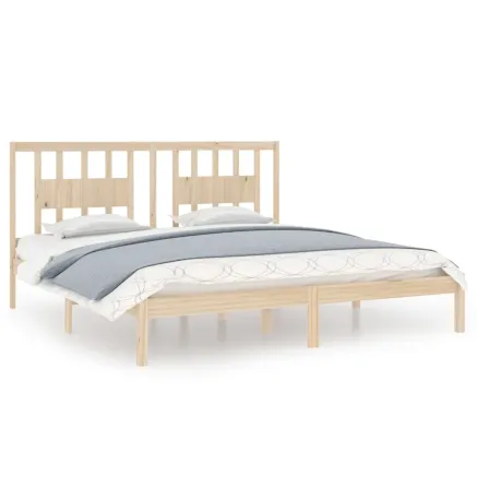 Cadre de lit sans matelas bois massif 200x200 cm 2