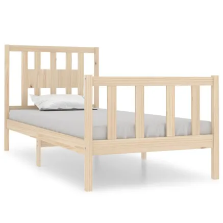 Cadre de lit sans matelas bois massif 90x190 cm 2