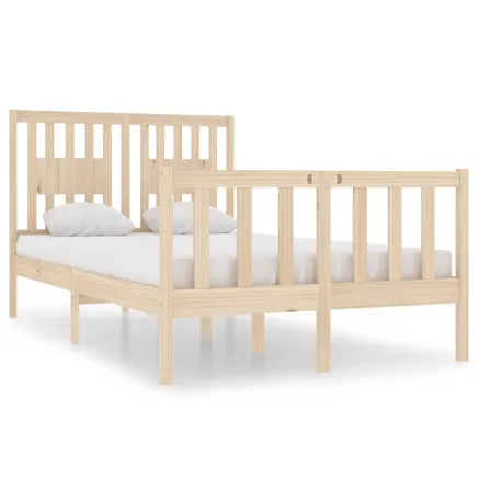 Cadre de lit sans matelas 120x190 cm bois massif 2
