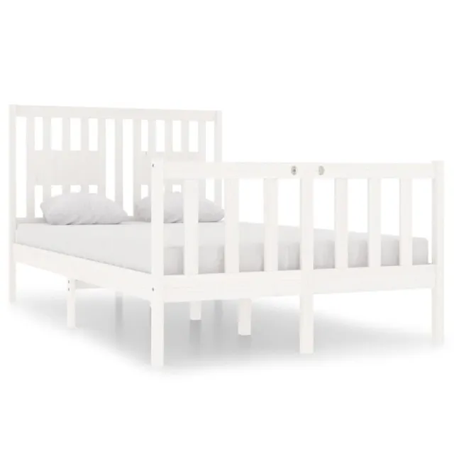 Cadre de lit sans matelas blanc 120x190 cm bois massif