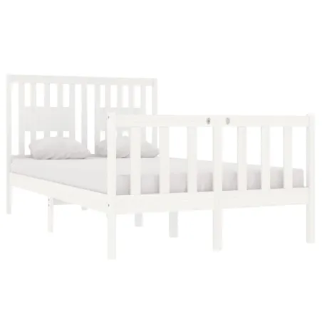 Cadre de lit sans matelas blanc 120x190 cm bois massif