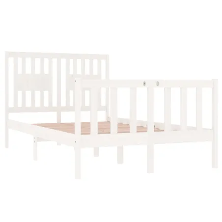Cadre de lit sans matelas blanc 120x190 cm bois massif