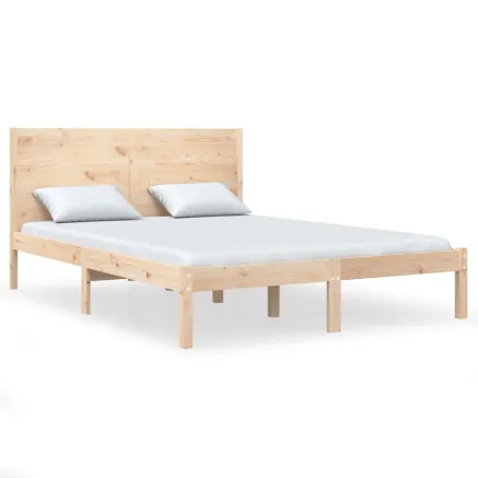 Cadre de lit sans matelas 135x190 cm bois massif 2
