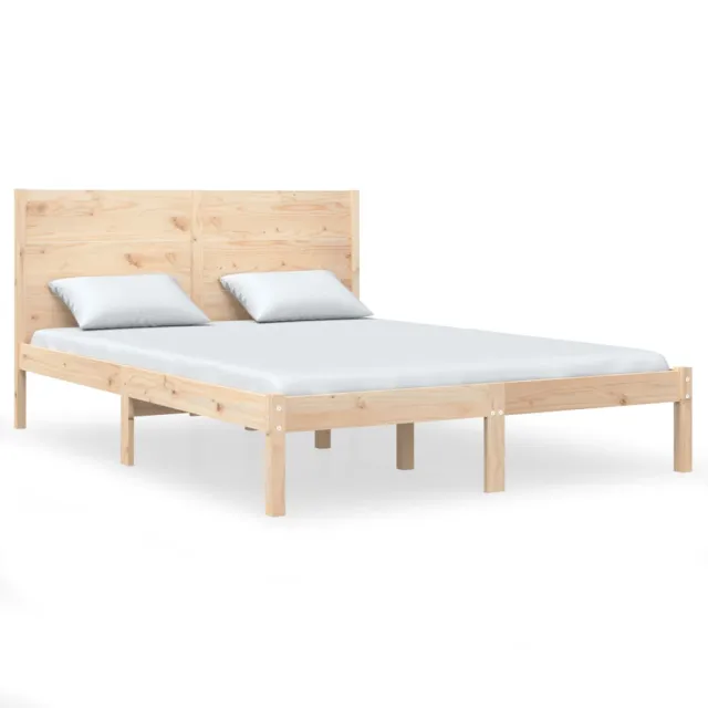 Cadre de lit sans matelas 135x190 cm bois massif