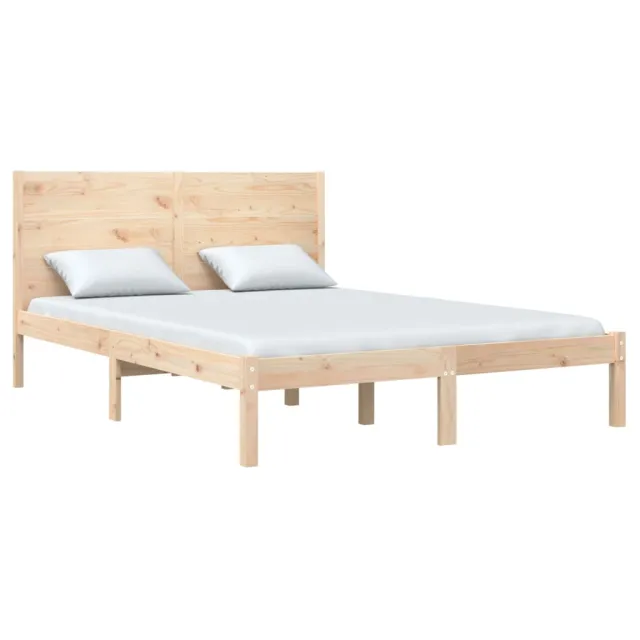 Cadre de lit sans matelas 135x190 cm bois massif