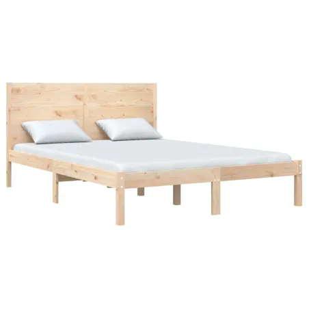 Cadre de lit sans matelas 135x190 cm bois massif