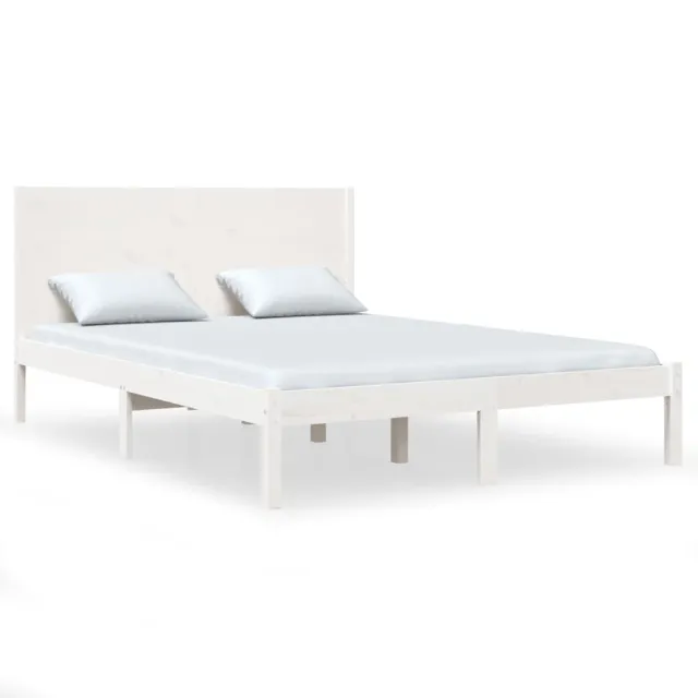 Cadre de lit sans matelas blanc 140x190 cm bois de pin massif