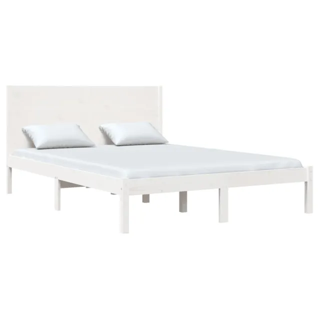 Cadre de lit sans matelas blanc 140x190 cm bois de pin massif