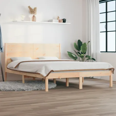 Cadre de lit sans matelas 160x200 cm bois massif de pin
