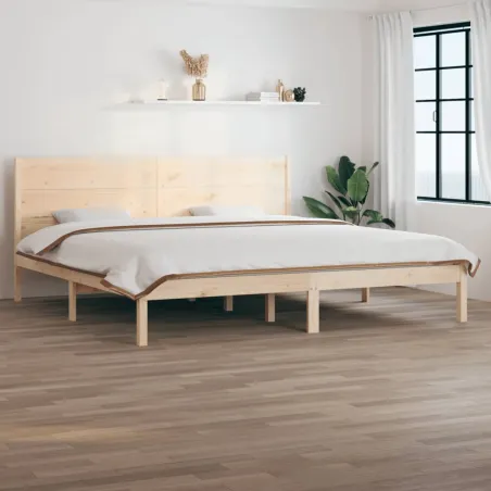 Cadre de lit sans matelas 200x200 cm bois massif de pin