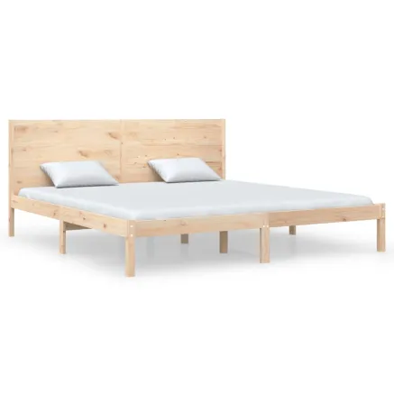 Cadre de lit sans matelas 200x200 cm bois massif de pin 2