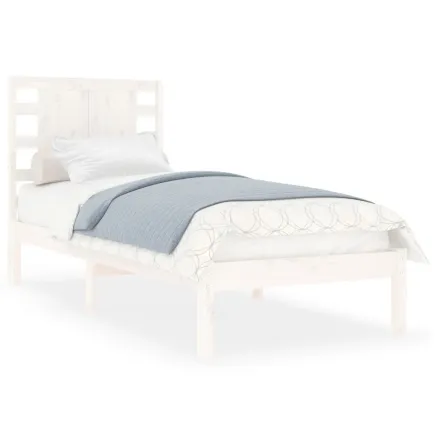 Cadre de lit sans matelas blanc 75x190 cm bois massif 2