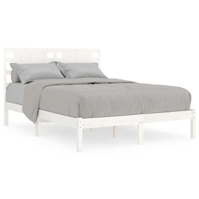 Cadre de lit sans matelas blanc 120x190 cm bois massif