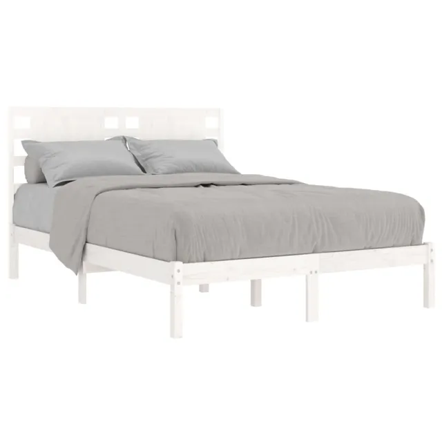 Cadre de lit sans matelas blanc 120x190 cm bois massif