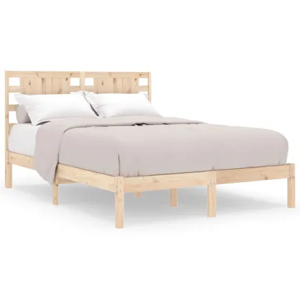 Cadre de lit sans matelas 135x190 cm bois massif 2