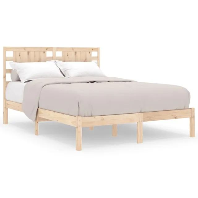 Cadre de lit sans matelas 135x190 cm bois massif