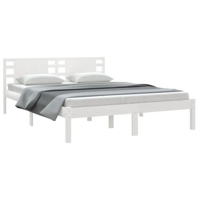 Cadre de lit sans matelas blanc 120x200 cm bois de pin massif
