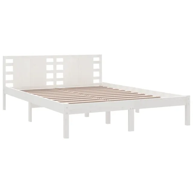 Cadre de lit sans matelas blanc 120x200 cm bois de pin massif
