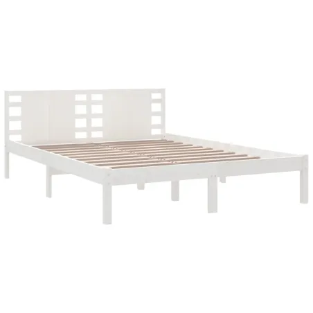 Cadre de lit sans matelas blanc 120x200 cm bois de pin massif