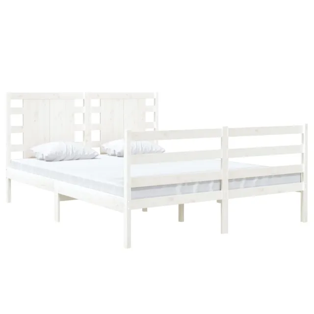 Cadre de lit sans matelas blanc 120x190 cm bois de pin massif