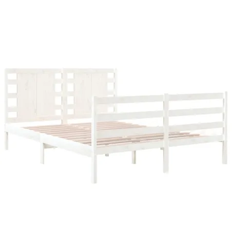 Cadre de lit sans matelas blanc 120x190 cm bois de pin massif