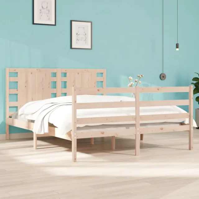 Cadre de lit sans matelas 135x190 cm bois de pin massif