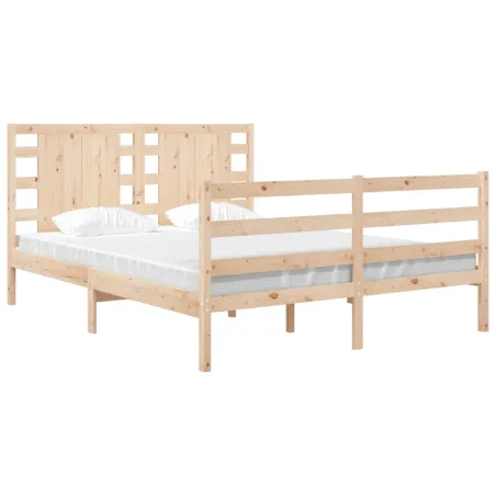 Cadre de lit sans matelas 135x190 cm bois de pin massif
