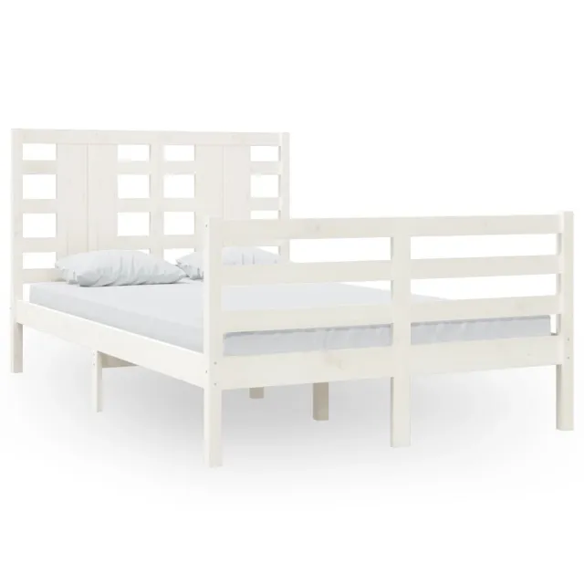 Cadre de lit sans matelas blanc 120x200 cm bois de pin massif