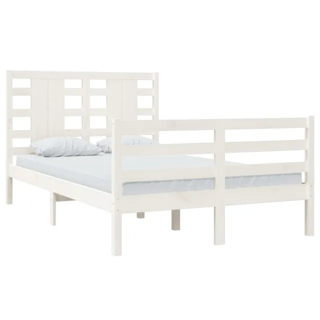 Cadre de lit sans matelas blanc 120x200 cm bois de pin massif