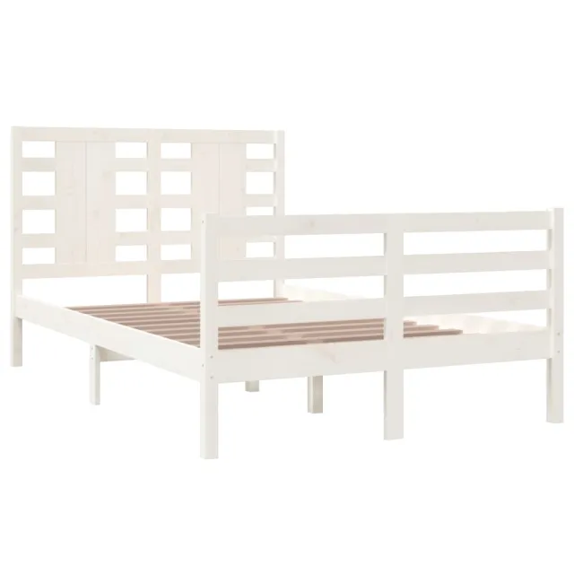Cadre de lit sans matelas blanc 120x200 cm bois de pin massif