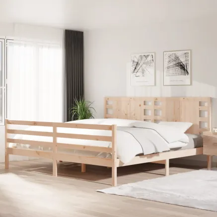 Cadre de lit sans matelas 200x200 cm bois massif de pin