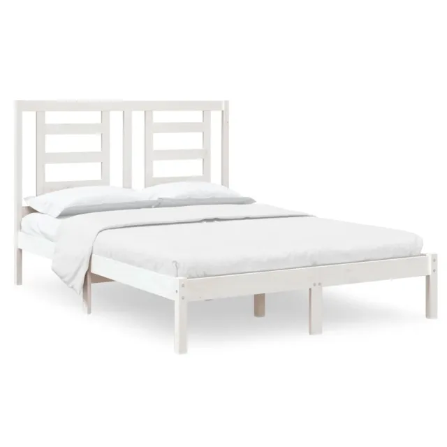 Cadre de lit sans matelas blanc 120x190 cm bois massif