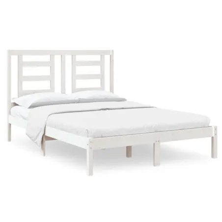 Cadre de lit sans matelas blanc 120x190 cm bois massif