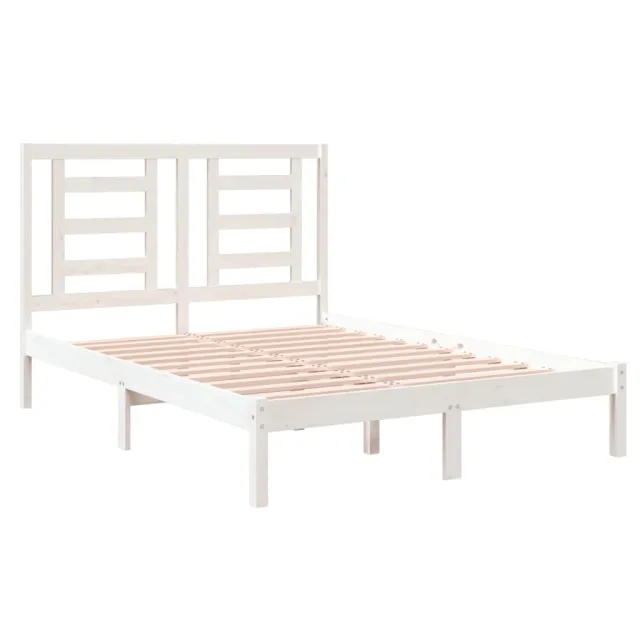Cadre de lit sans matelas blanc 120x190 cm bois massif