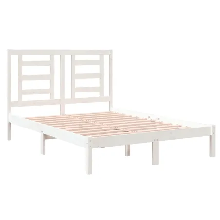 Cadre de lit sans matelas blanc 120x190 cm bois massif