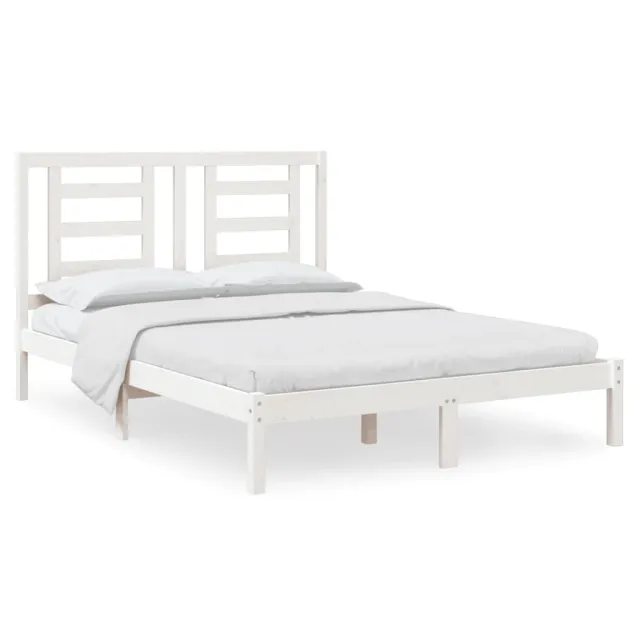 Cadre de lit sans matelas blanc 140x190 cm bois de pin massif