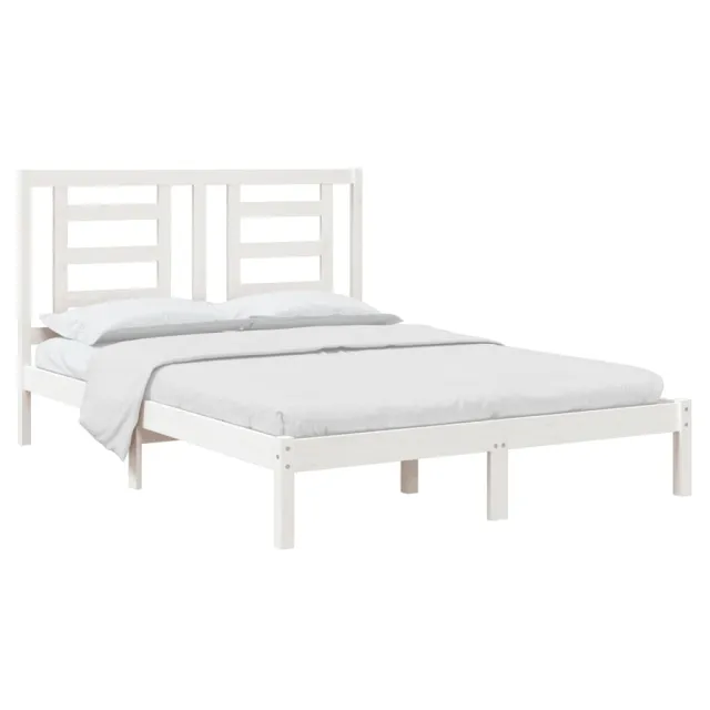 Cadre de lit sans matelas blanc 140x190 cm bois de pin massif