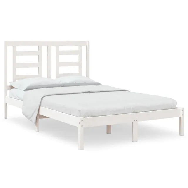 Cadre de lit sans matelas blanc 120x200 cm bois de pin massif