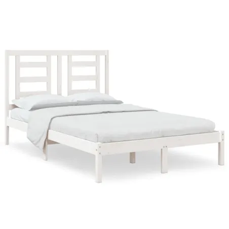 Cadre de lit sans matelas blanc 120x200 cm bois de pin massif