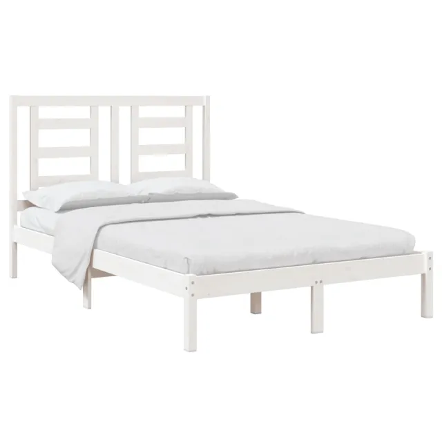 Cadre de lit sans matelas blanc 120x200 cm bois de pin massif