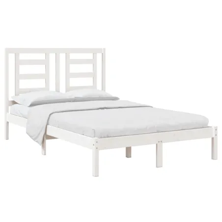 Cadre de lit sans matelas blanc 120x200 cm bois de pin massif