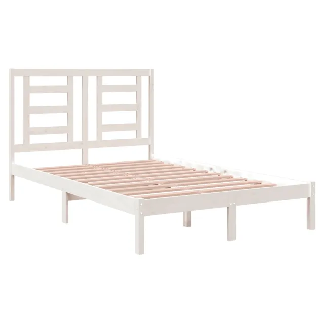 Cadre de lit sans matelas blanc 120x200 cm bois de pin massif