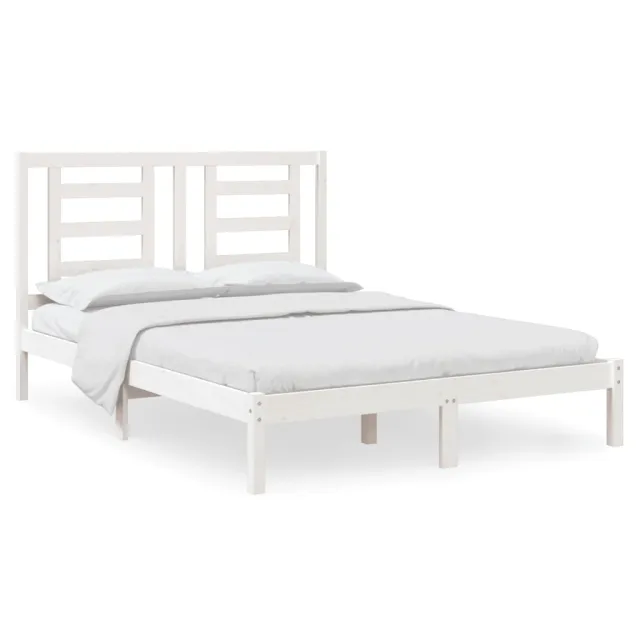 Cadre de lit sans matelas blanc 140x200 cm bois de pin massif