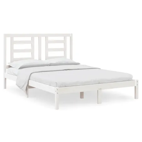 Cadre de lit sans matelas blanc 140x200 cm bois de pin massif