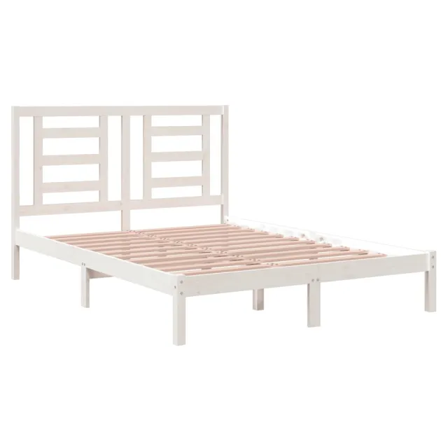 Cadre de lit sans matelas blanc 140x200 cm bois de pin massif