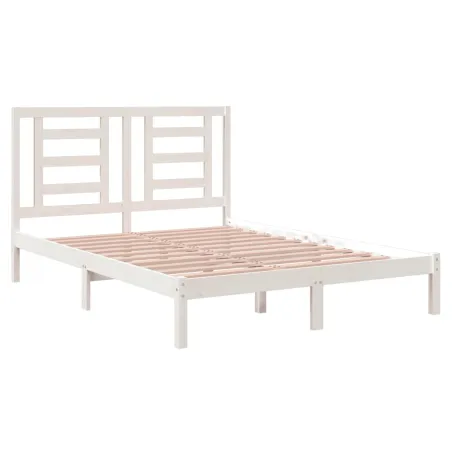 Cadre de lit sans matelas blanc 140x200 cm bois de pin massif