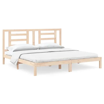 Cadre de lit sans matelas 200x200 cm bois massif de pin 2