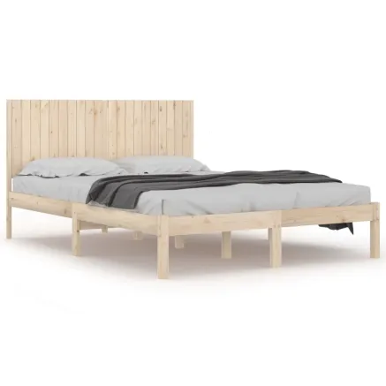 Cadre de lit sans matelas 200x200 cm bois massif de pin 2
