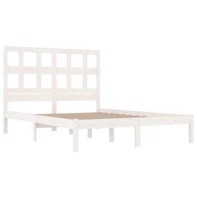 Cadre de lit sans matelas blanc 120x200 cm bois de pin massif