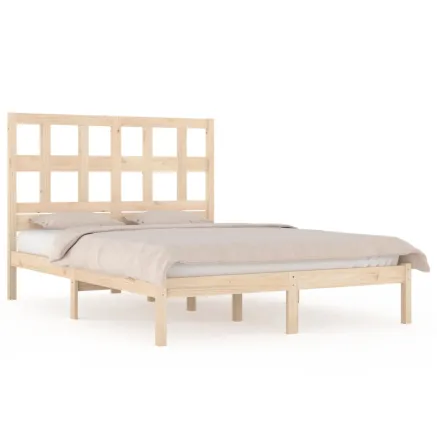 Cadre de lit sans matelas 200x200 cm bois massif de pin 2